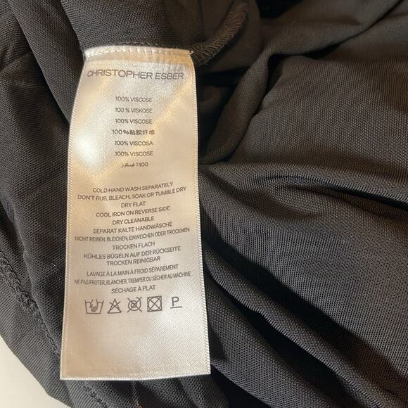 Christopher Esber Arced Palm Strapless Black Maxi Dress Size 6 - Picture 11 of 11